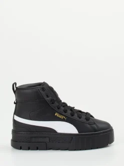 Puma – High-Top Sneaker aus Leder in Schwarz