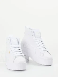 Puma – High-Top-Sneaker aus Leder in Weiß-Gold