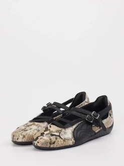Puma – Mary Jane Ballerinas aus Leder Snake-Optik