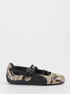 Puma – Mary Jane Ballerinas aus Leder Snake-Optik