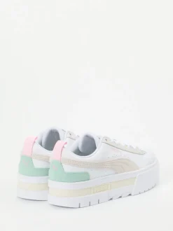 Puma – Plateau-Sneaker aus Leder in Weiß Pastell