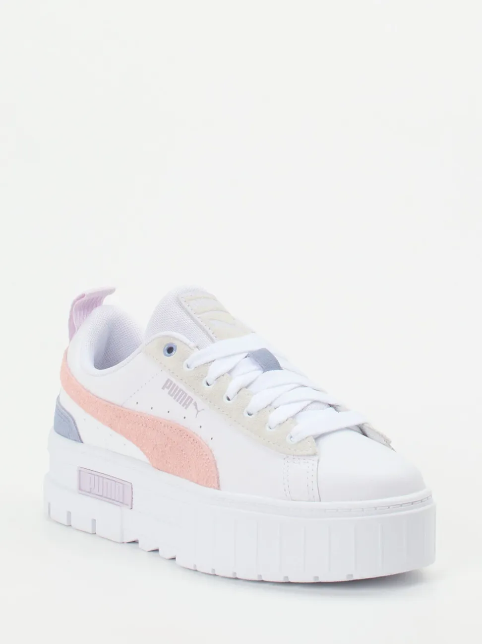 Puma – Plateau-Sneaker aus Leder in Weiß