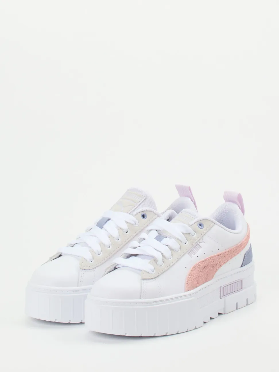 Puma – Plateau-Sneaker aus Leder in Weiß