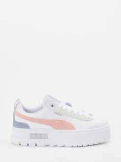 Puma – Plateau-Sneaker aus Leder in Weiß