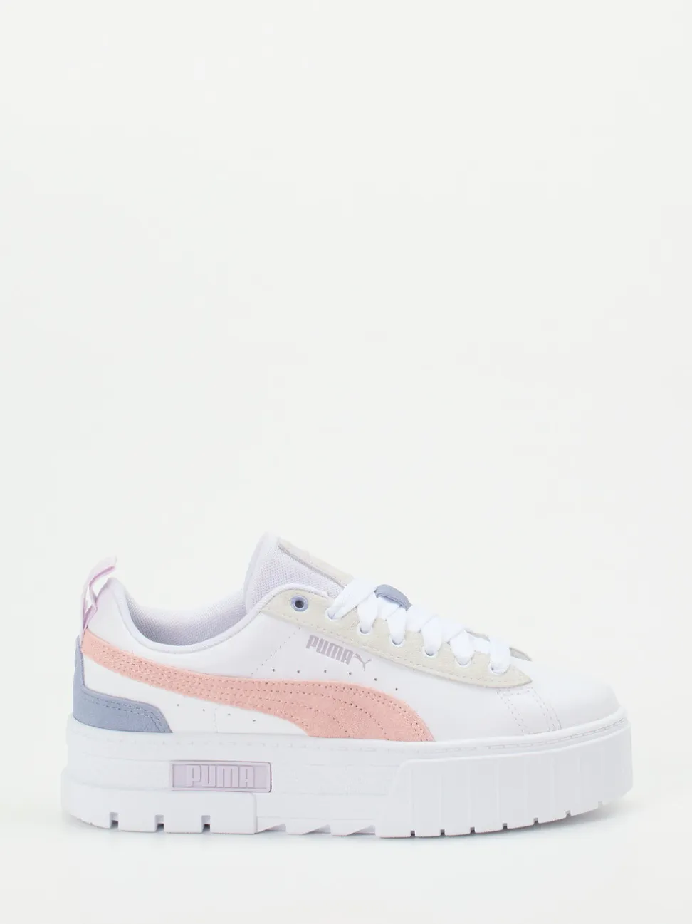Puma – Plateau-Sneaker aus Leder in Weiß