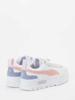 Puma – Plateau-Sneaker aus Leder in Weiß