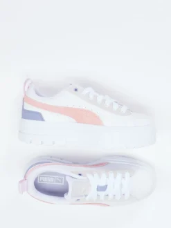 Puma – Plateau-Sneaker aus Leder in Weiß