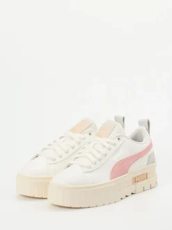 Puma – Plateau-Sneaker aus Leder in Off-White