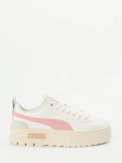 Puma – Plateau-Sneaker aus Leder in Off-White