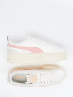 Puma – Plateau-Sneaker aus Leder in Off-White