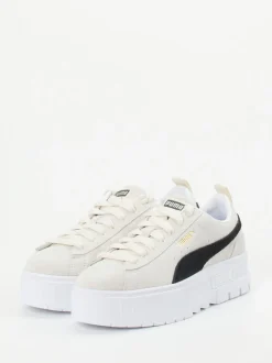 Puma – Plateau-Sneaker aus Veloursleder Beige