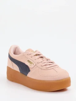Puma – Platform Sneaker aus Veloursleder in Rosa