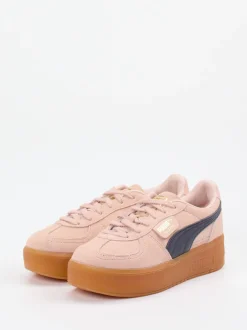 Puma – Platform Sneaker aus Veloursleder in Rosa