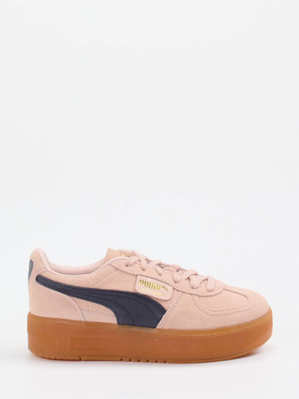 Puma – Platform Sneaker aus Veloursleder in Rosa