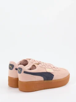 Puma – Platform Sneaker aus Veloursleder in Rosa