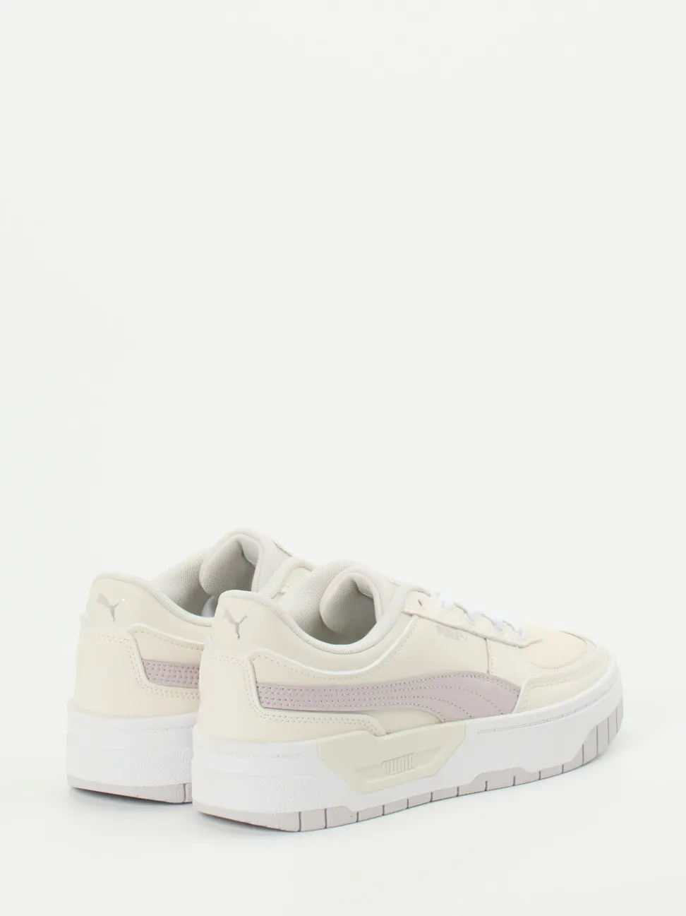 Puma – Platform Sneaker aus Leder in Cremeweiß