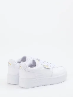 Puma – Platform Sneaker aus Glattleder Weiß