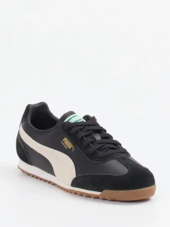 Puma – Retro-Sneaker aus Leder schwarz