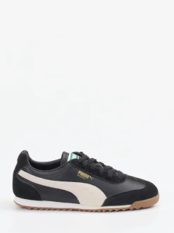 Puma – Retro-Sneaker aus Leder schwarz
