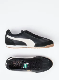 Puma – Retro-Sneaker aus Leder schwarz