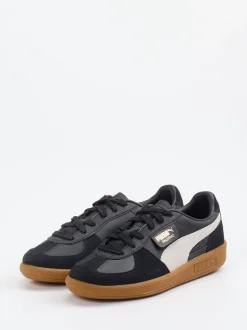 Puma – Retro-Sneaker aus Leder in Schwarz