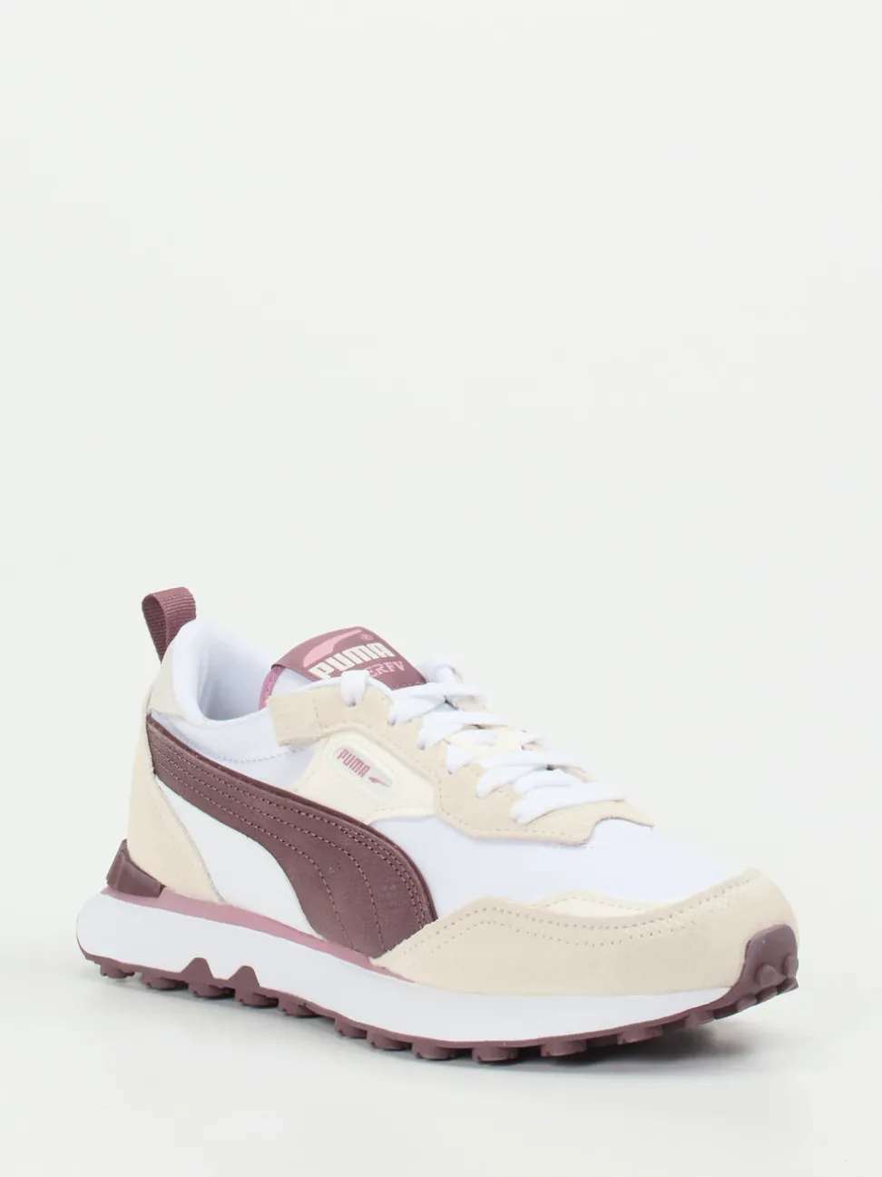 Puma – Retro-Sneaker aus Textil und Veloursleder Pflaume