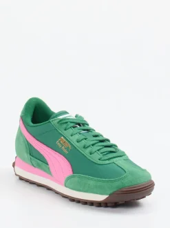 Puma – Retro-Sneaker aus Textil und Veloursleder grün