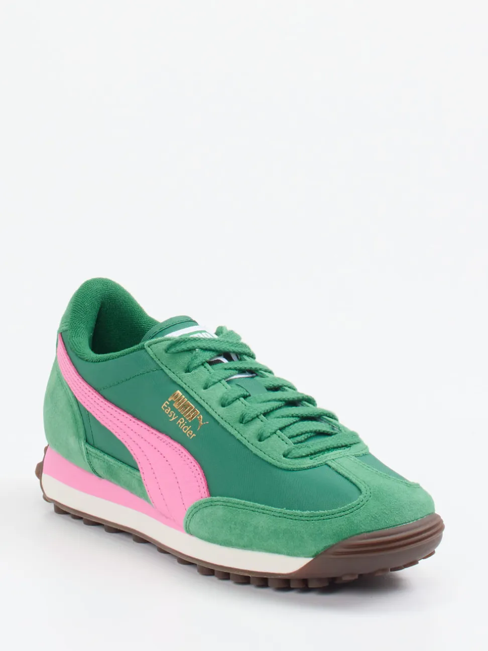 Puma – Retro-Sneaker aus Textil und Veloursleder grün