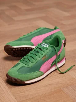 Puma – Retro-Sneaker aus Textil und Veloursleder grün