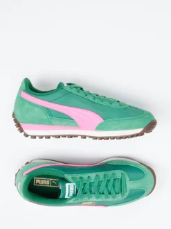 Puma – Retro-Sneaker aus Textil und Veloursleder grün