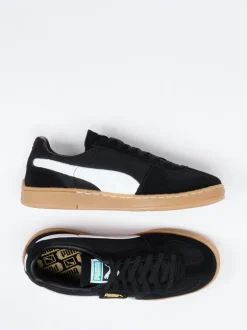 Puma – Retro-Sneaker aus Veloursleder Schwarz