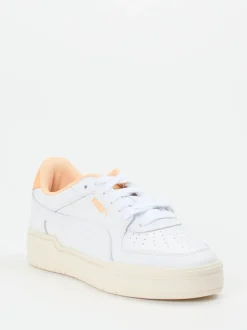 Puma – Sneaker aus Glattleder in Weiß mit Pastell