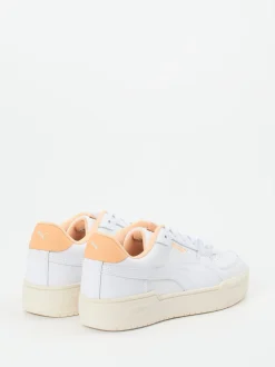 Puma – Sneaker aus Glattleder in Weiß mit Pastell