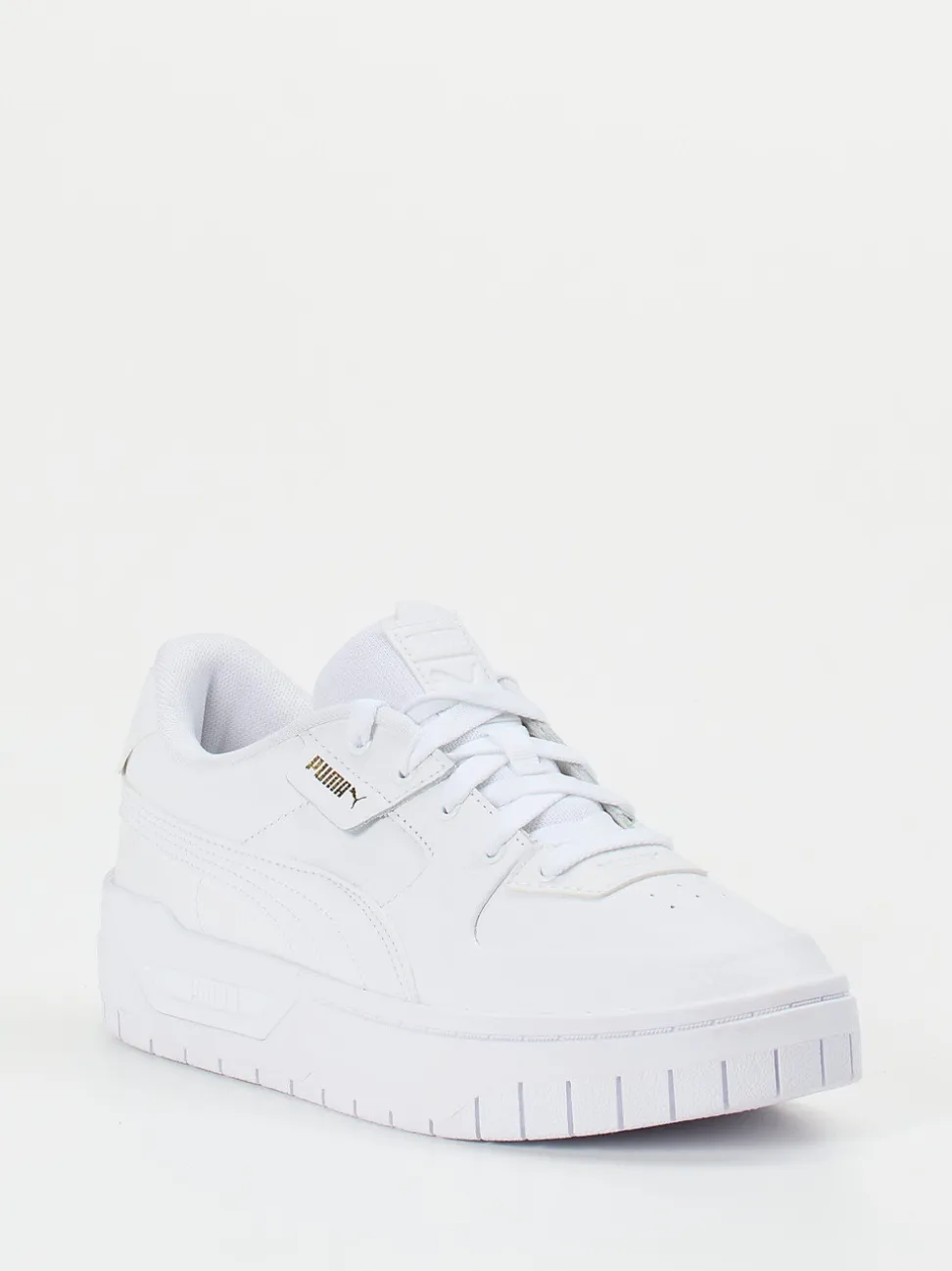 Puma – Sneaker aus Leder in Weiß mit Goldlogos