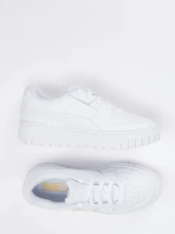 Puma – Sneaker aus Leder in Weiß mit Goldlogos