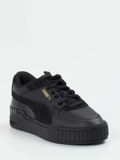 Puma – Sneaker aus Leder in Schwarz mit Goldakzenten