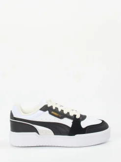 Puma – Sneaker aus Leder in Weiß mit Gold-Details