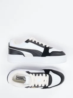 Puma – Sneaker aus Leder in Weiß mit Gold-Details