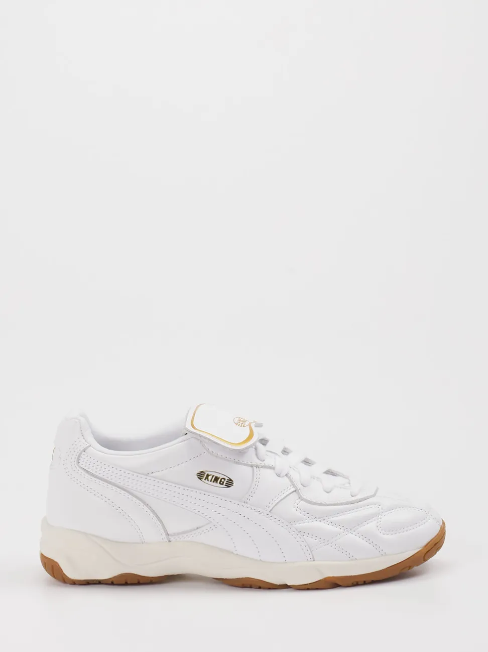 Puma – Sneaker aus Leder in Weiß mit Gold-Detail