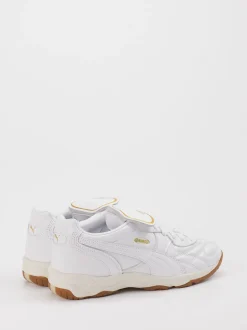 Puma – Sneaker aus Leder in Weiß mit Gold-Detail
