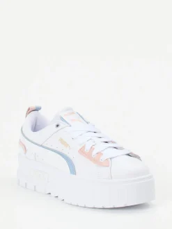 Puma – Sneaker aus Leder mit Plateausohle Weiß