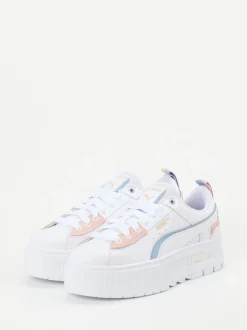 Puma – Sneaker aus Leder mit Plateausohle Weiß