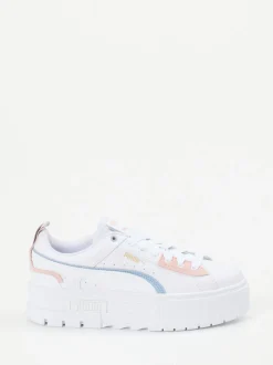 Puma – Sneaker aus Leder mit Plateausohle Weiß