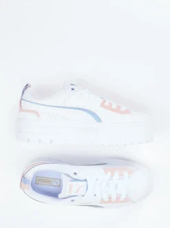 Puma – Sneaker aus Leder mit Plateausohle Weiß