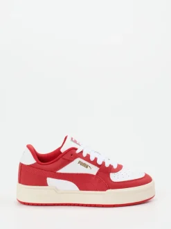 Puma – Sneaker aus Leder und Mesh in Tomatenrot