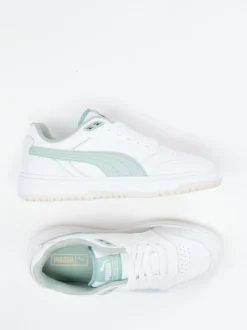 Puma – Sneaker aus Leder Weiß Salbeigrün