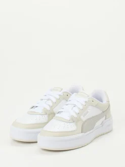 Puma – Sneaker aus Leder-Mesh-Mix in Offwhite