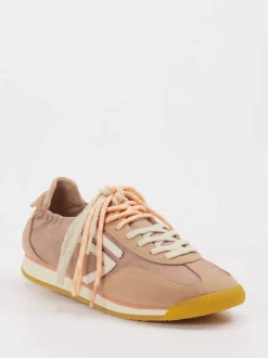Puraai – Retro-Sneaker aus Velour/Textil altrosa