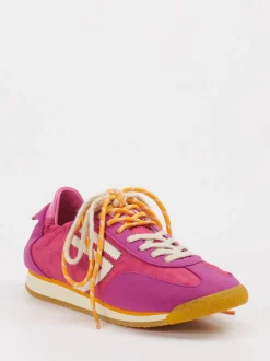 Puraai – Retro-Sneaker aus Velour und Textil Pink