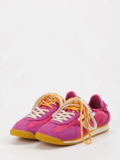 Puraai – Retro-Sneaker aus Velour und Textil Pink
